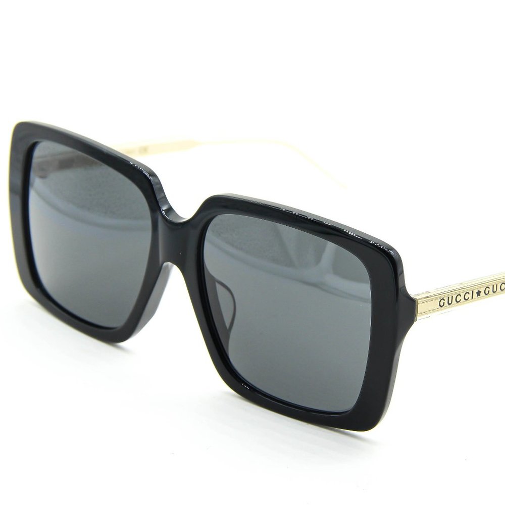 NEW GUCCI GG0567SA 001 BLACK CRYSTAL GREY AUTHENTIC SUNGLASSES 58-18-145